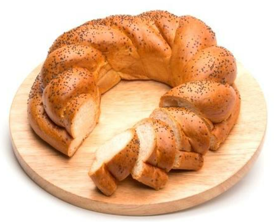 Калач святковий без начинки, посипаний маком, 1 кг